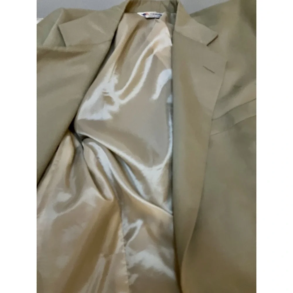 Vintage Men's Norm Thompson 100% Blazer Jacket Beige‎ Sz 44R Made in USA Classic